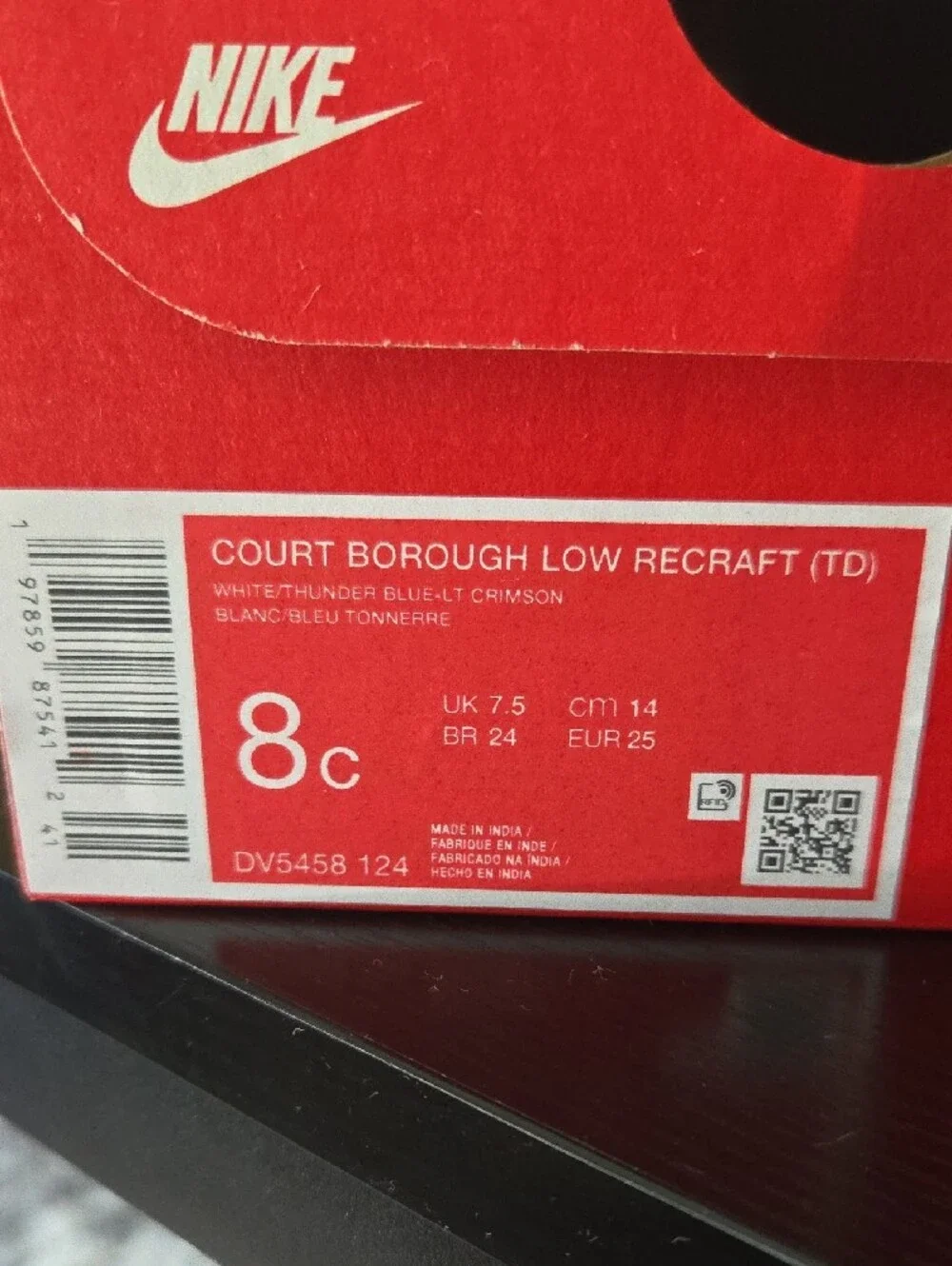 Nike Kids White Blue Navy Red Low-Top Court Sneaker